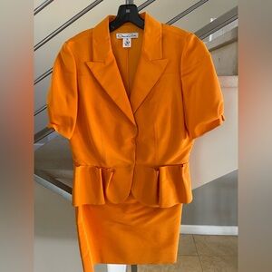 Vintage Oscar de la Renta Bright Orange Blazer